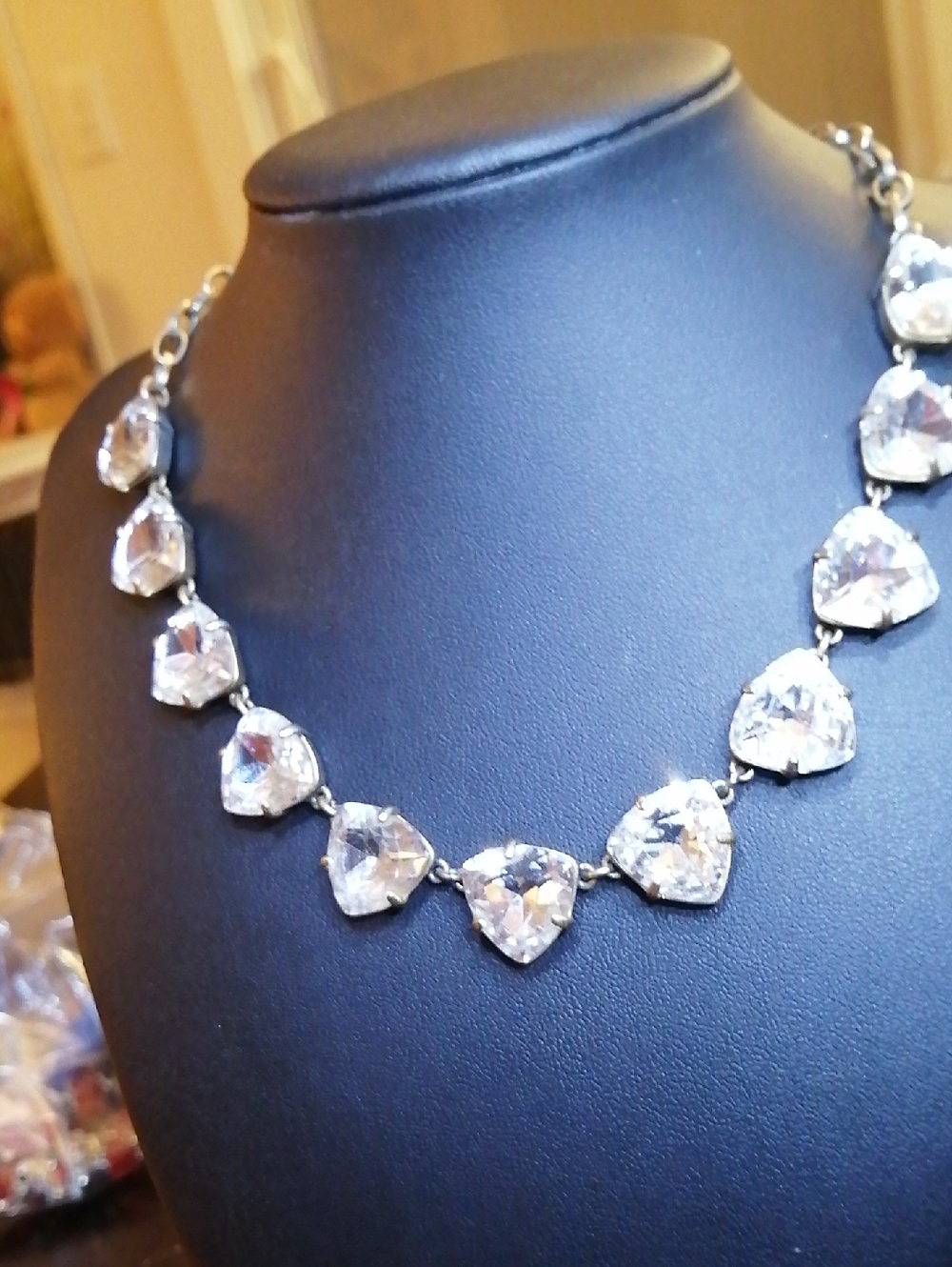 J.Crew Style Sparkling Faceted Crystals Vintage Necklace